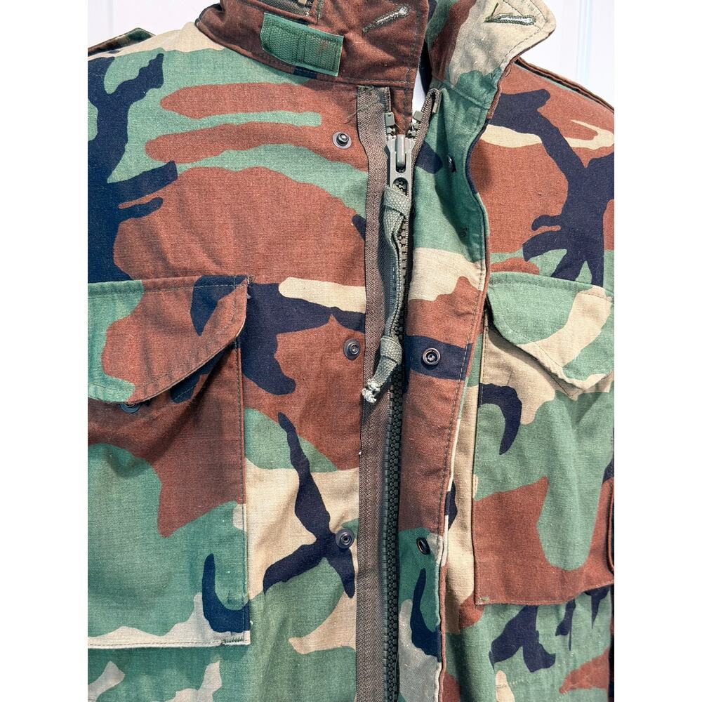 Vintage 1991 U.S. Military M-65 Woodland Camouflage Cold Weather Field Jacket - Picture 5 of 12